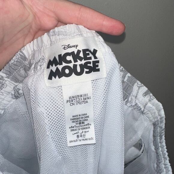Disney Mickey Goofy 90th Anniversary Track Pants Gray White Graphic Print Small - Picture 3 of 7